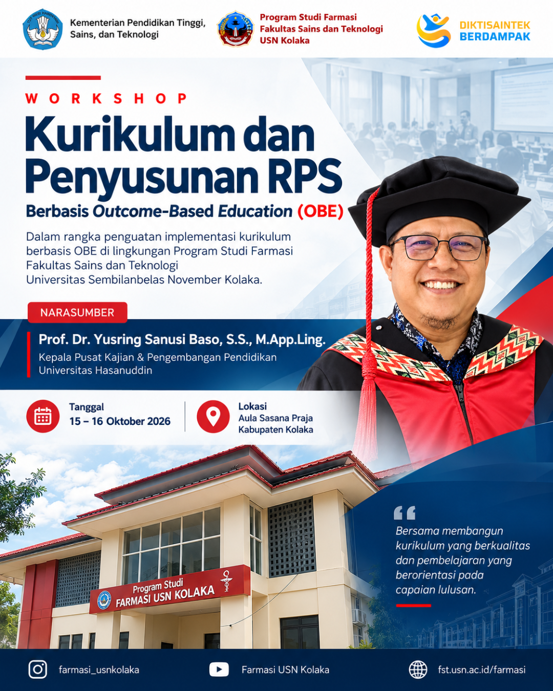 Program Studi Farmasi USN Kolaka Gelar Workshop Kurikulum dan Penyusunan RPS Berbasis OBE